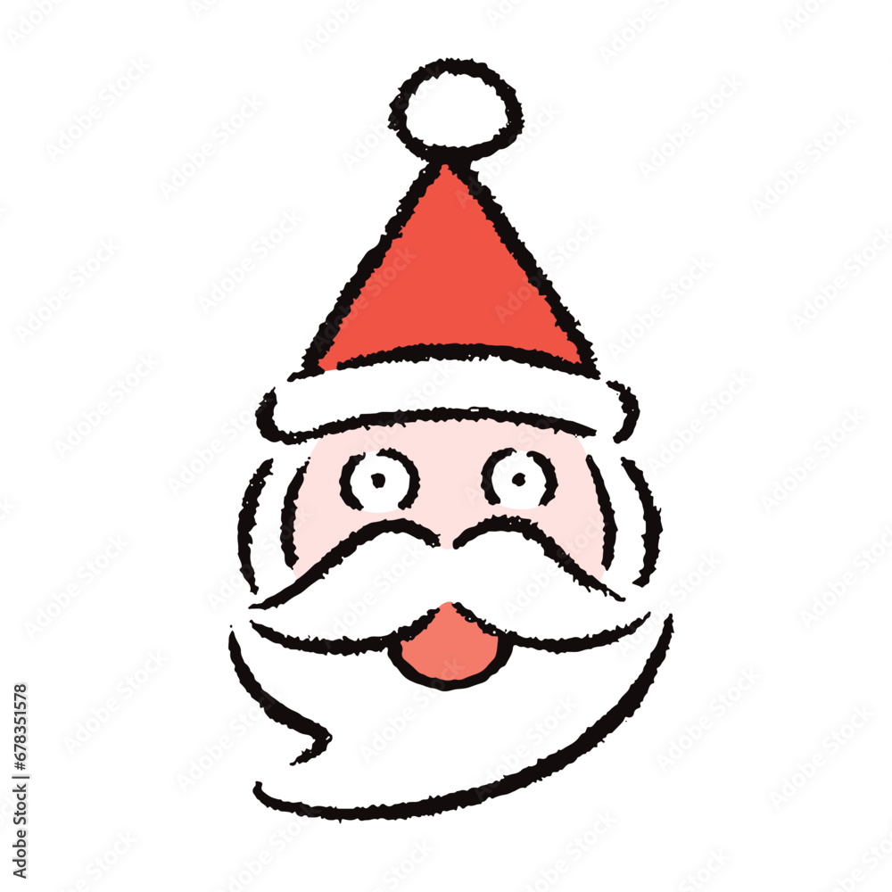 季節_冬_クリスマス_驚いた顔のサンタクロースのイラスト素材 季節_冬_クリスマス_驚いた顔のサンタクロースのイラスト素材