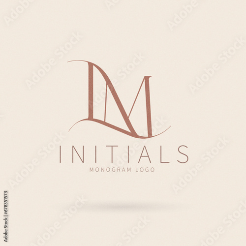 LM letter logo, LM Typography Initial Letter Brand Logo, Minimalist Wedding Monogram Logo, Typographic Line Monogram Logo, LM brand logo
