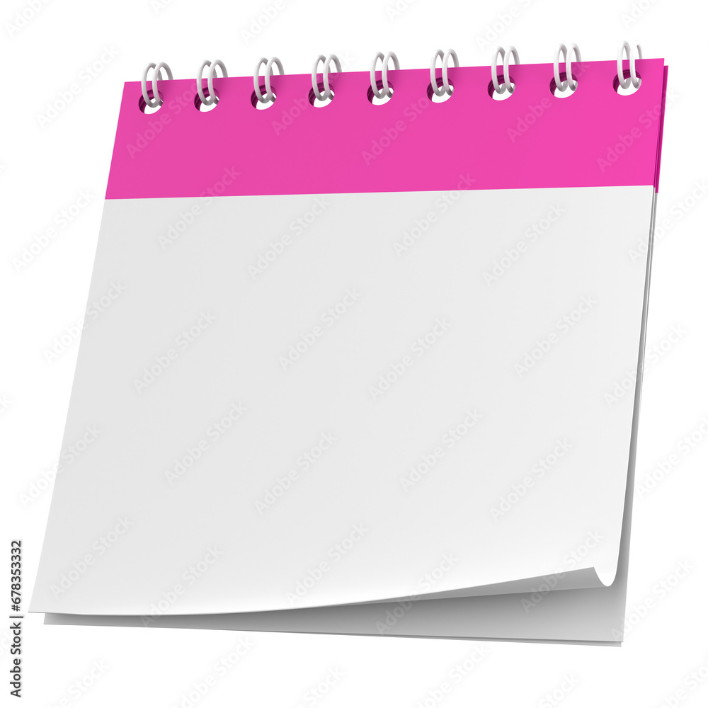 Empty calendar. 3D calendar. 3D illustration.