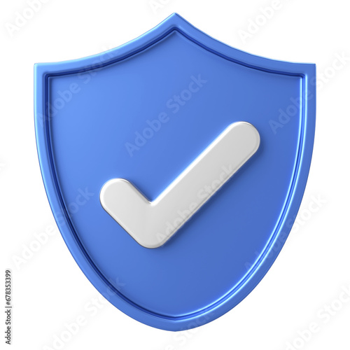 3D security icon. 3D illustration.