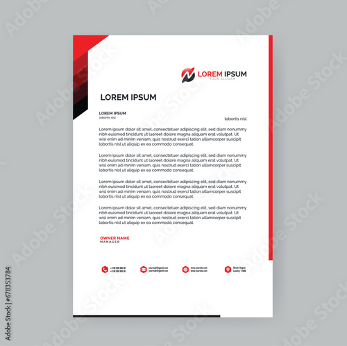 Elegant letterhead template design in minimalist style. Letterhead template in flat style, Modern company letterhead template design