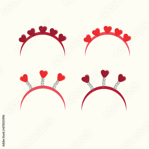 vector beautiful love-shaped hair circle accessory