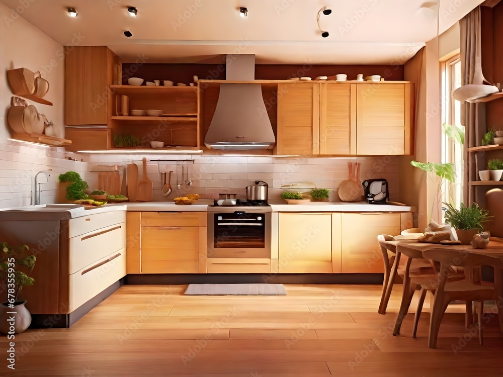 interior of modern kitchen design with chair interior of modern kitchen design with chair