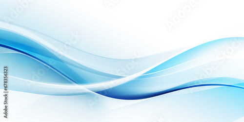 Business background with dynamic blue and white waves with copy space. Background concept. AI generated.