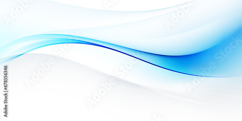Business background with dynamic blue and white waves with copy space. Background concept. AI generated. photo