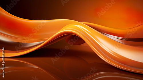 Chocolate brown waves light striped background or wallpaper with copy space. Business background concept. AI generated.