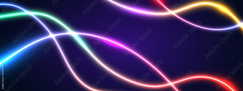 Abstract futuristic background with glowing neon light effect. Vector illustration.