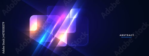 Abstract futuristic background with glowing neon light effect. Vector illustration.