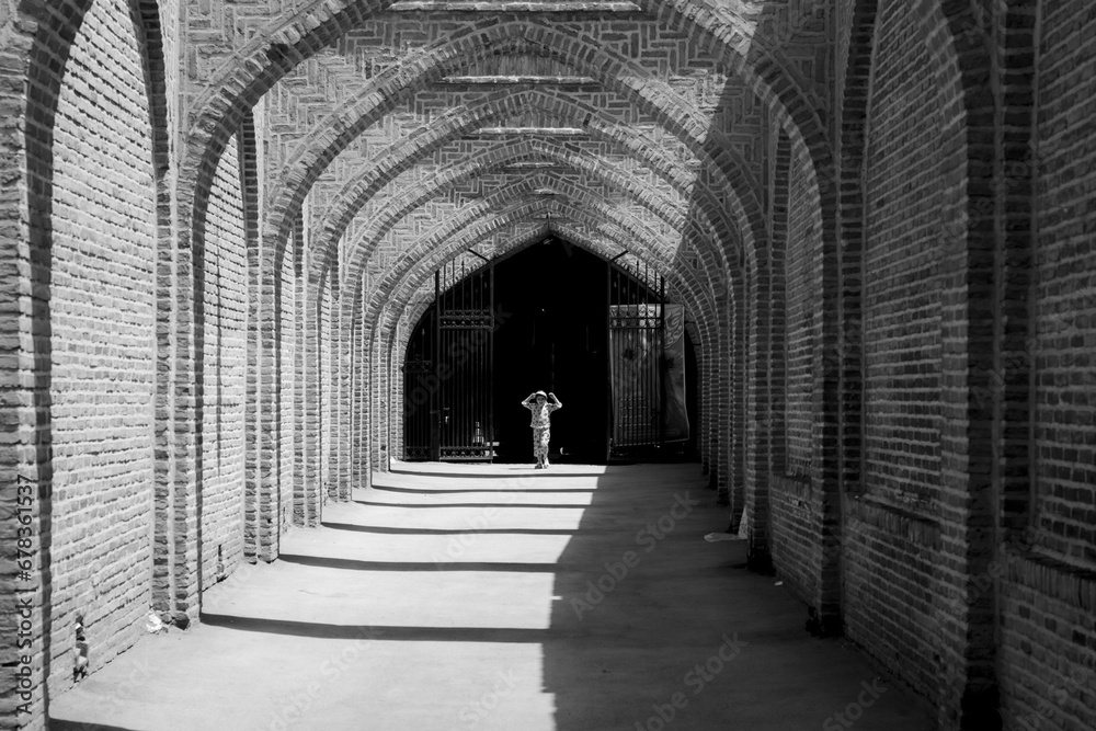 a black and white image of an old building that is now being used as a