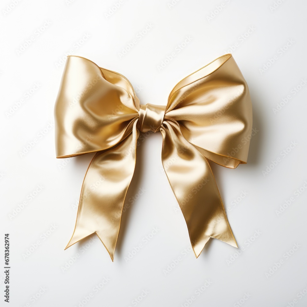 shiny golden bow isolated on a white background shiny golden bow isolated on a white background