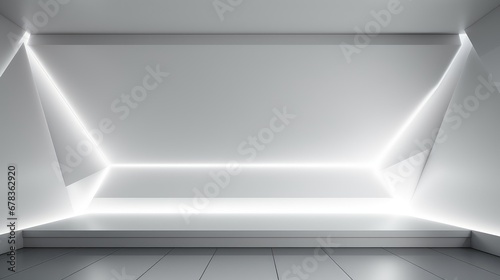 Wallpaper Mural White room with lights and a spotlight Torontodigital.ca