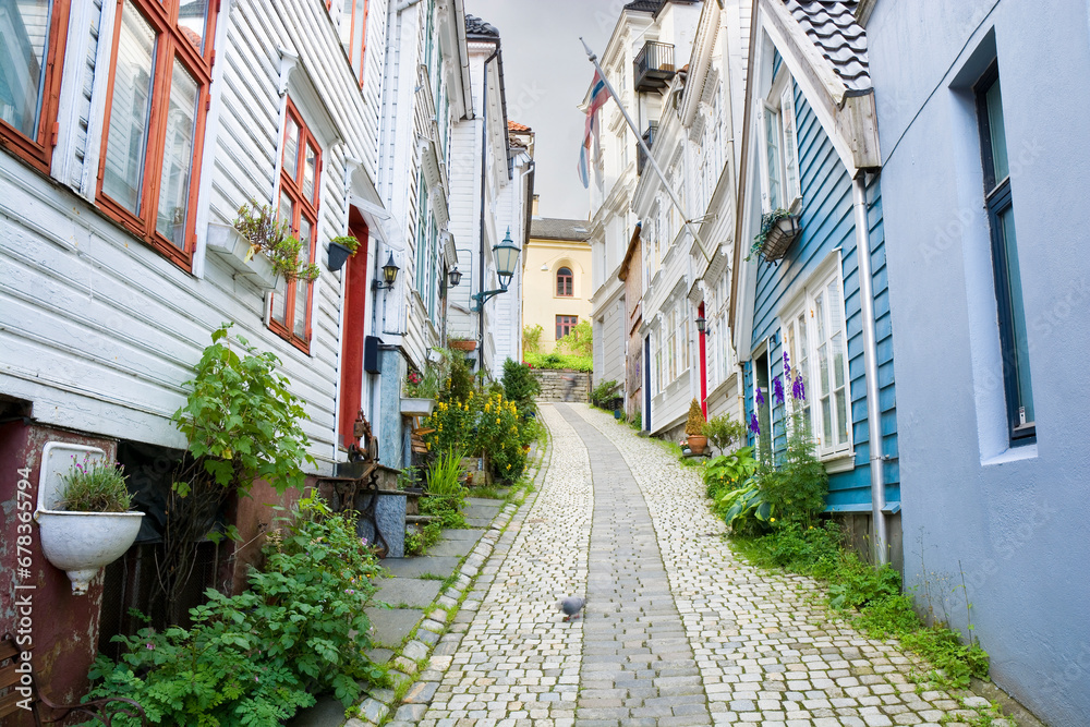 Wooden traditional architecture in Bergen, Norway