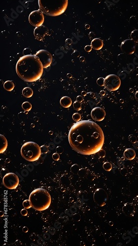A lot of bubbles floating in the air