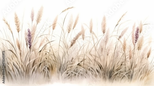 A painting of a field of tall grass