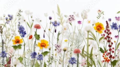 A painting of a bunch of flowers on a white background