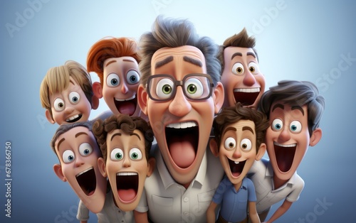 cartoon 3d characters wonder face expression