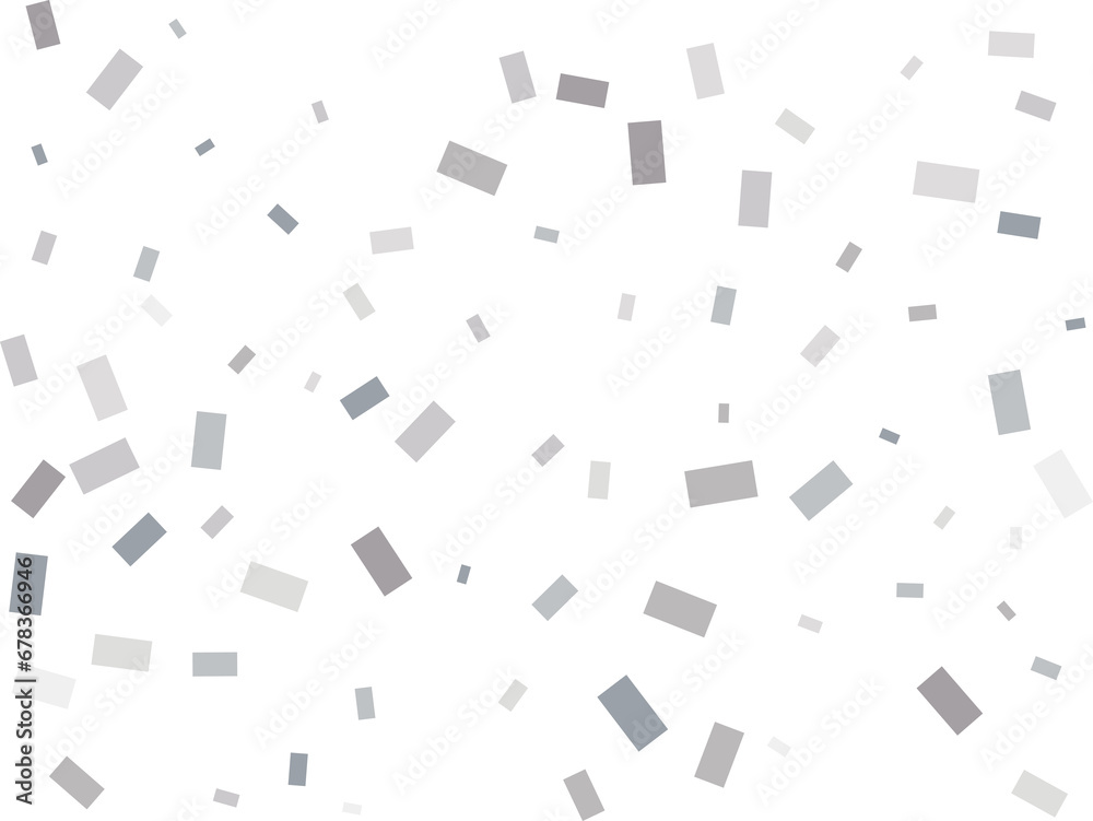 Gender Neutral Rectangular Silver Confetti