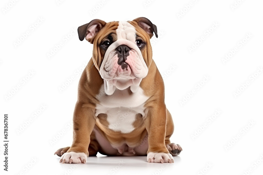 photo with white background of an English Bulldog breed dog photo with white background of an English Bulldog breed dog