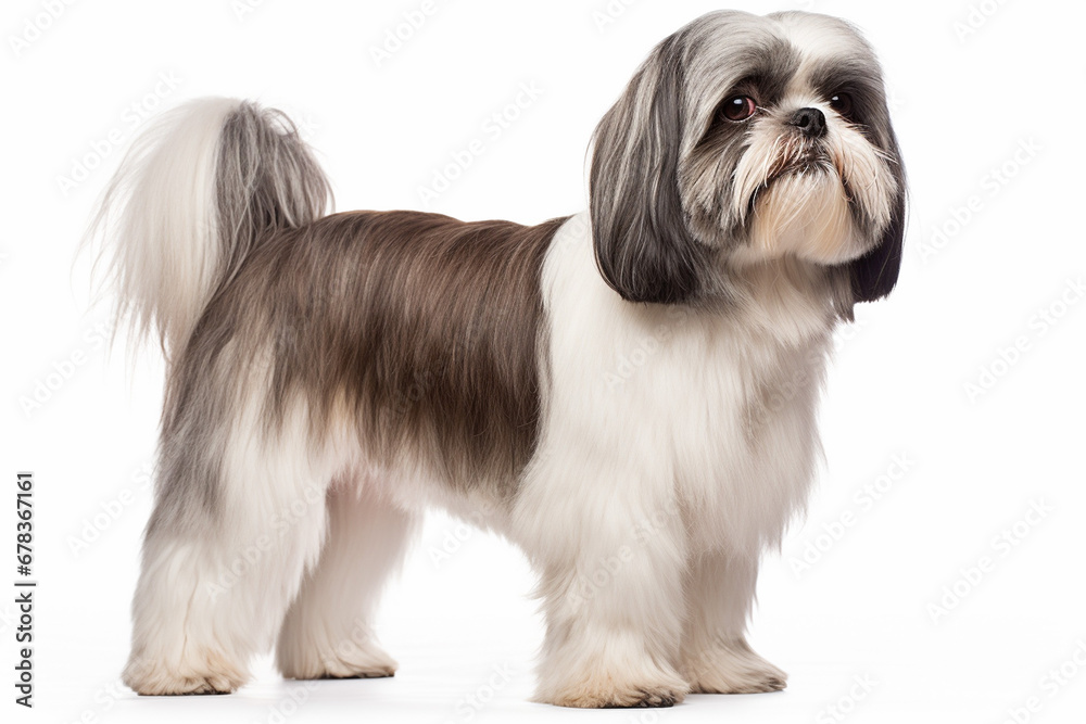 photo with white background of a shih tzu dog photo with white background of a shih tzu dog
