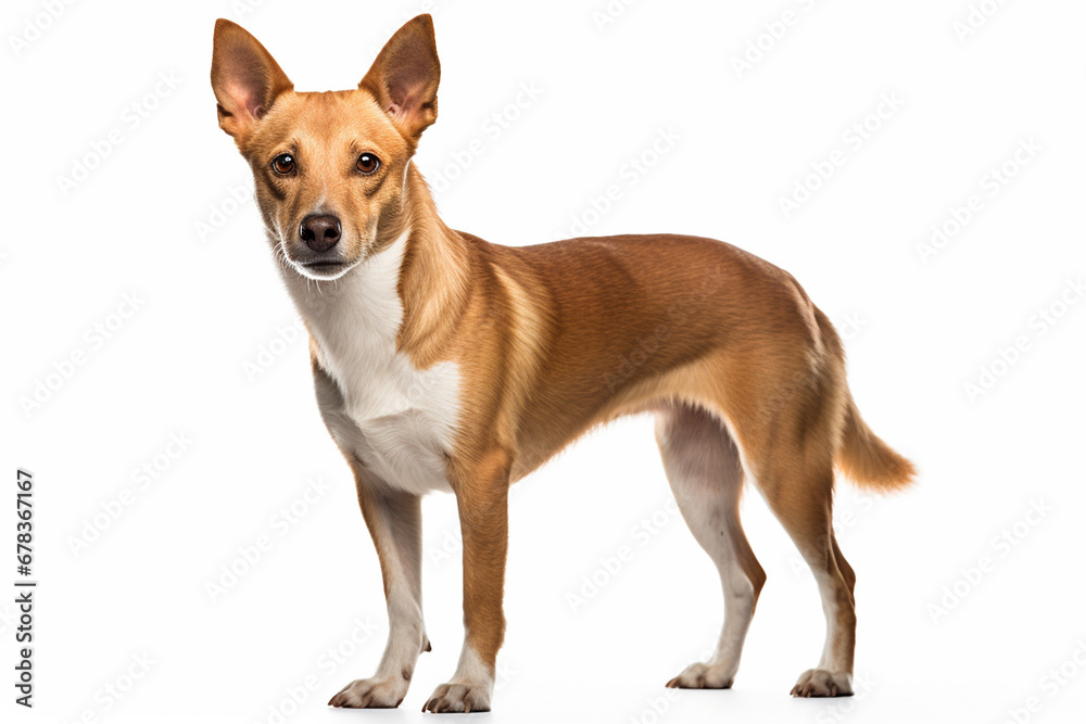 Portuguese Podengo breed dog with white background