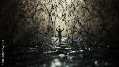 mental disease: trapped in web. Generative AI