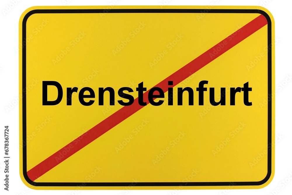Illustration eines Ortsschildes derStadt Drensteinfurt im Münsterland Illustration eines Ortsschildes derStadt Drensteinfurt im Münsterland