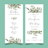 wedding invitation menu template format design vector illustration
