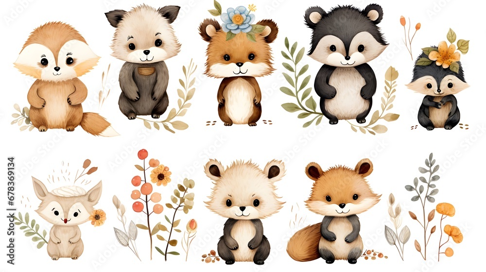 Delicate Watercolor Illustrations: Woodland Animals and Insects Delicate Watercolor Illustrations: Woodland Animals and Insects