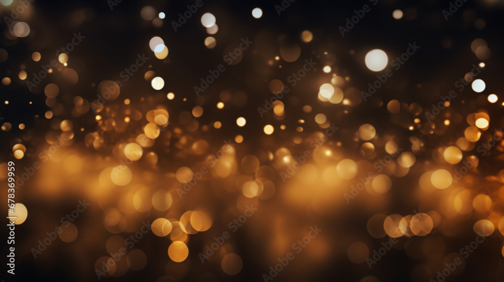 Abstract gold bokeh background. Christmas and New Year concept. Soft light defocused spots