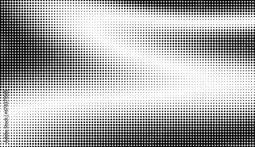 Monochrome gradient halftone dots background. Vector illustration. Big wave