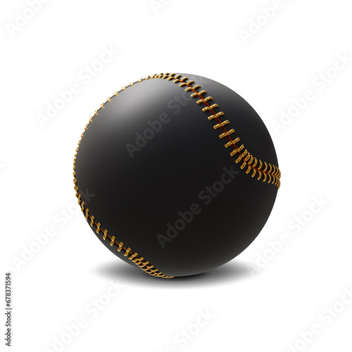 Photography Black and gold baseball ball isolated on white background