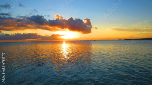 Fototapeta Naklejka Na Ścianę i Meble -  Samoa sunset Pacific Ocean Polynesia 