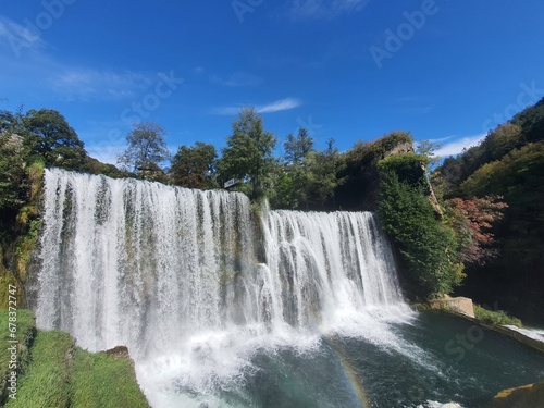 Beautiful and scenic Pliva Waterfall in jajce  Bosnia and Herzegovina