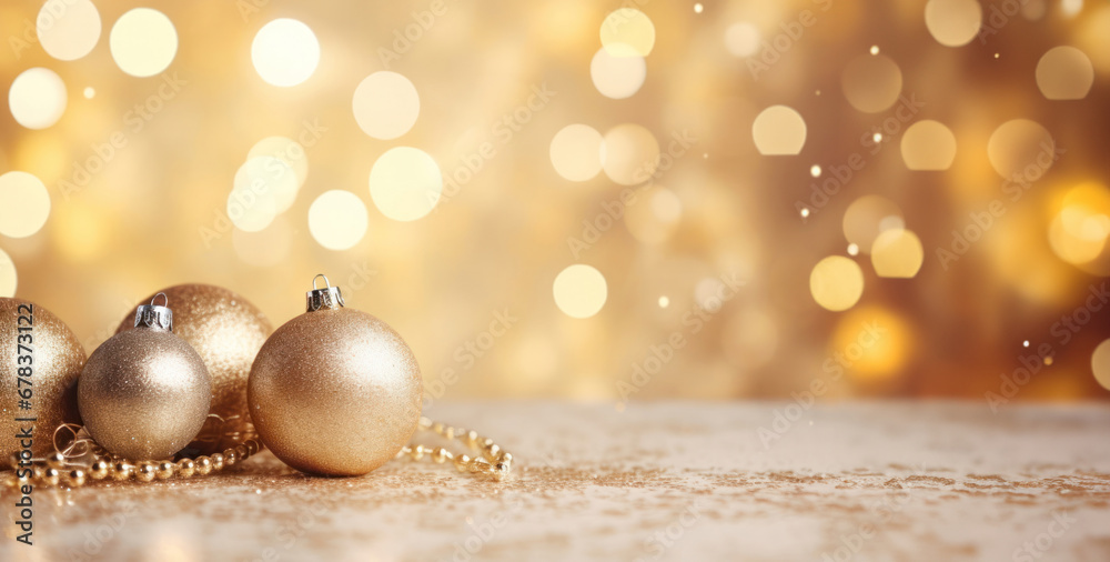 Golden Glow of Holiday Cheer. A warm and festive arrangement of golden Christmas baubles and beads radiates the joyous spirit of the season. Golden Glow of Holiday Cheer. A warm and festive arrangement of golden Christmas baubles and beads radiates the joyous spirit of the season.
