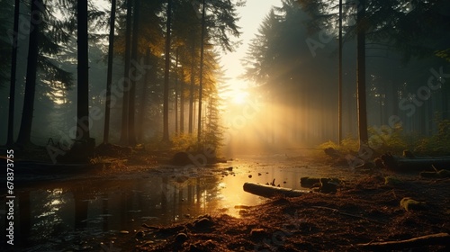 Sunrise in the Foggy Forest  © Humam