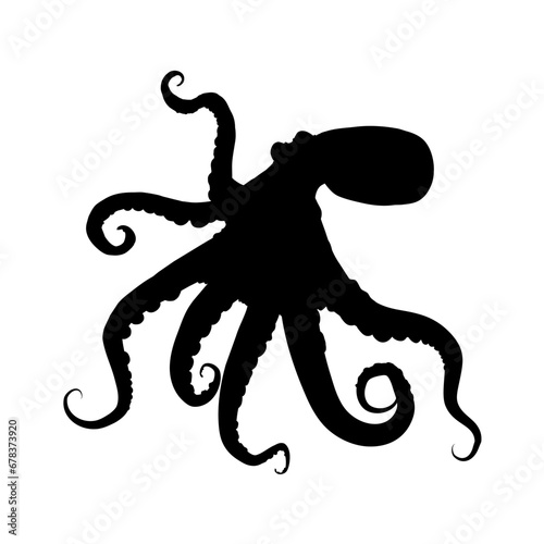 octopus silhouette - vector illustration
