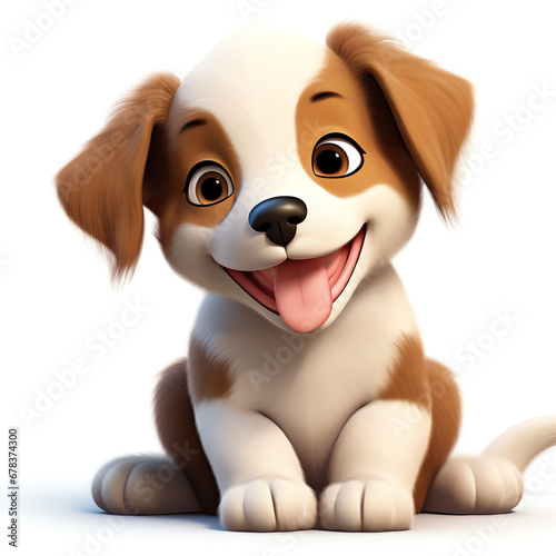 adorable puppy cartoon, AI generated