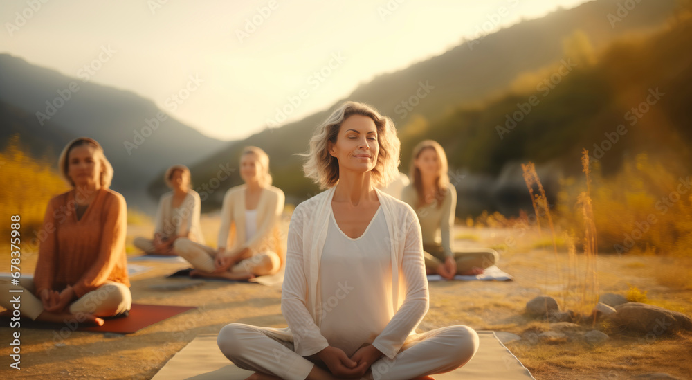 Women in a Yoga Session
