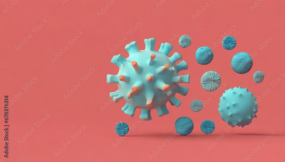 Virus, Antibodies and viral infection under the microscope. The body's immune defense. Antigens 3D illustration Virus, Antibodies and viral infection under the microscope. The body's immune defense. Antigens 3D illustration