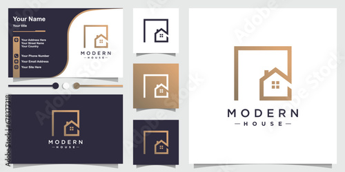 Modern house logo element vector icon design with creative modern concept idea photo