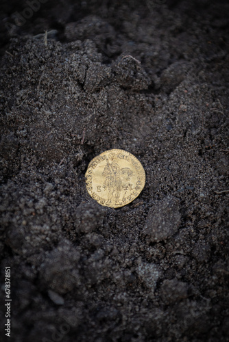 Obraz na płótnie Coin Netherlands 1 ducat 1741 w salonie