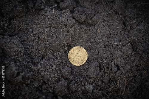 Obraz na płótnie Coin Netherlands 1 ducat 1741 w salonie