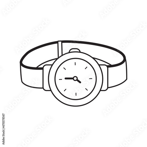 Analog wrist watch icon Vector