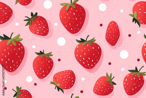 a pattern of strawberries on a pink background