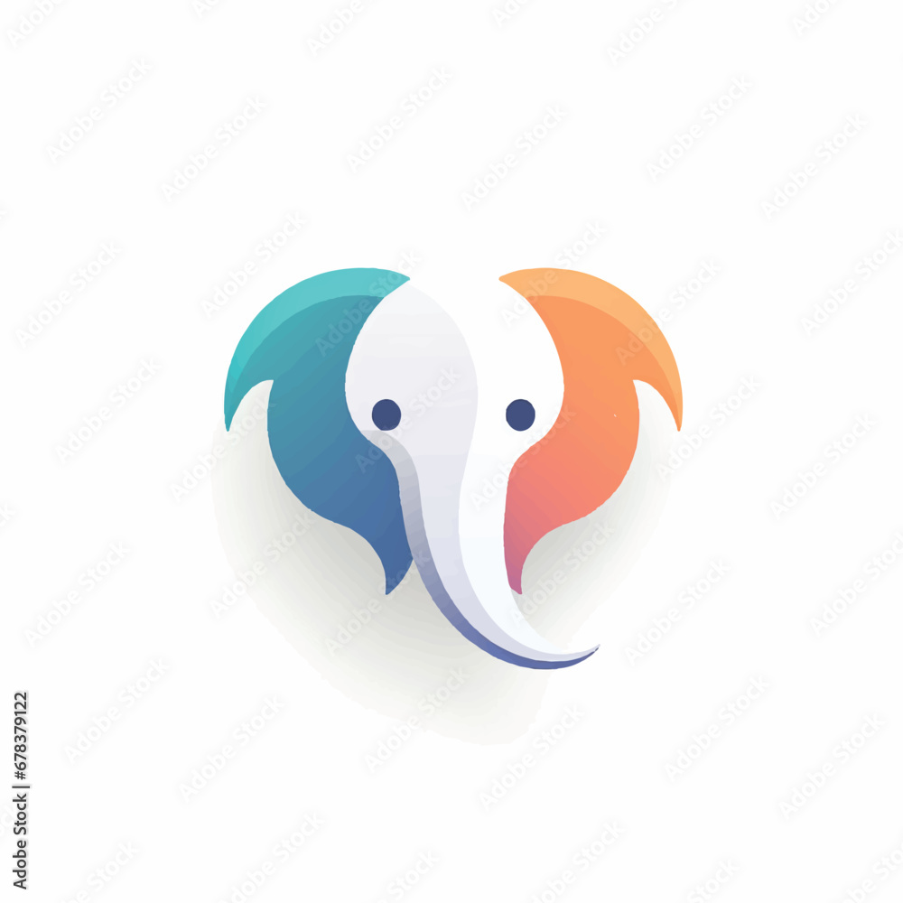Fototapeta premium Elephant in cartoon, doodle style. 2d vector illustration in logo, icon style. AI Generative