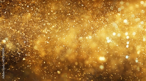 Gold glitter sparkles on a dark background