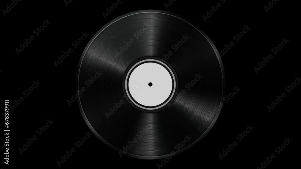 Vinyl Record is rotating on 4K Animation. Animation video retro Vinyl Record on black screen background. Vinyl Record is rotating on 4K Animation. Animation video retro Vinyl Record on black screen background.