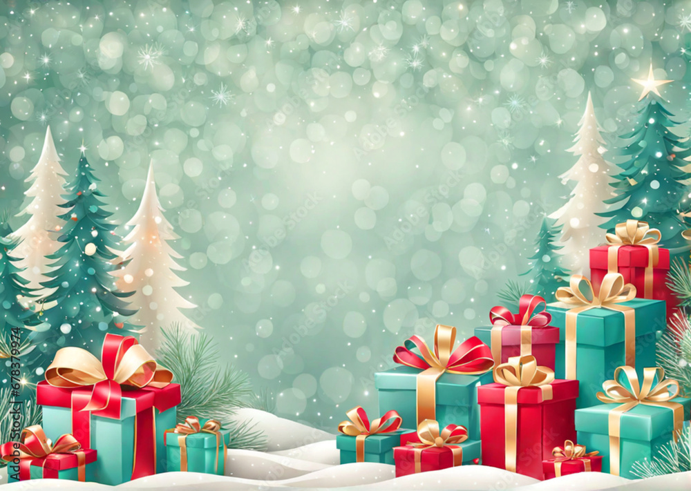 Christmas tree with gifts and copy space Christmas tree with gifts and copy space