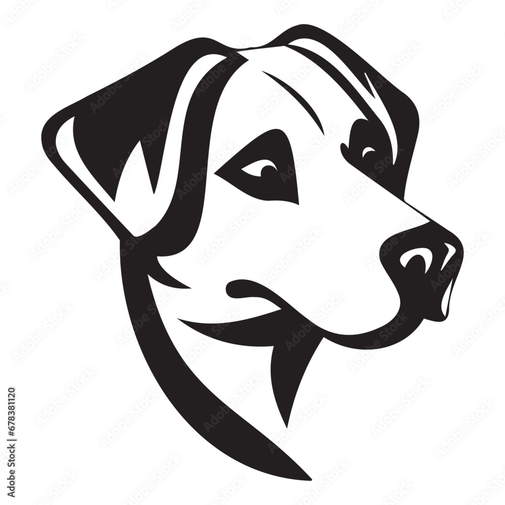 Vector dog face drawing, dog face silhouette, print ready editable. EPS ...