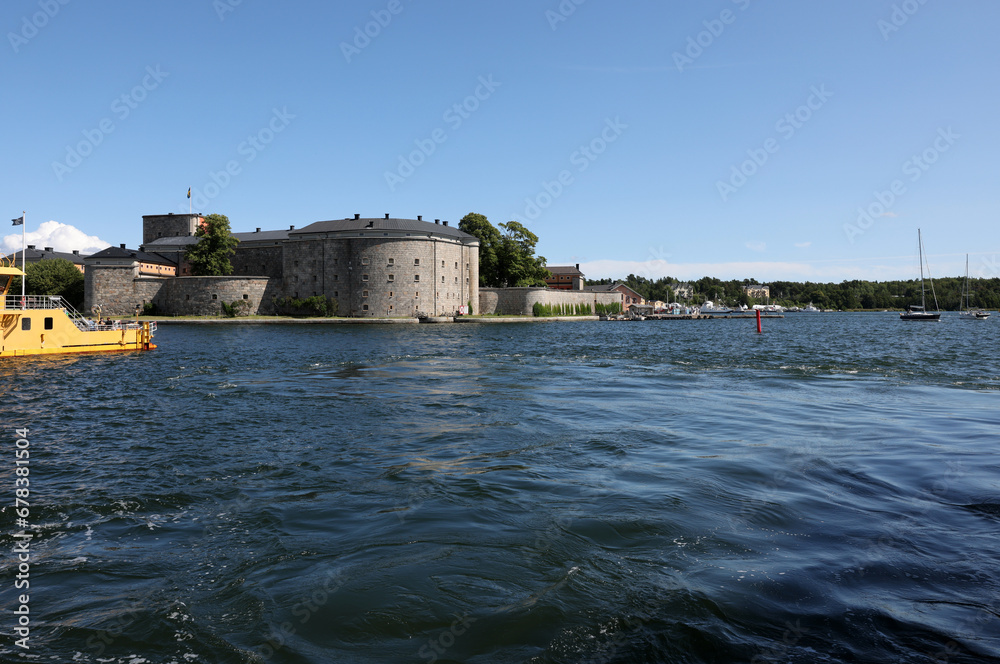 Vaxholm Fortress, also known as Vaxholm Castle, is a historic fortification on the island of Vaxholmen in the Stockholm archipelago